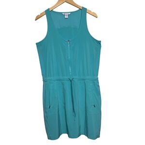 Athleta Expedition Skort‎ Dress 10 Active Drawstring Pockets Turquoise Blue
